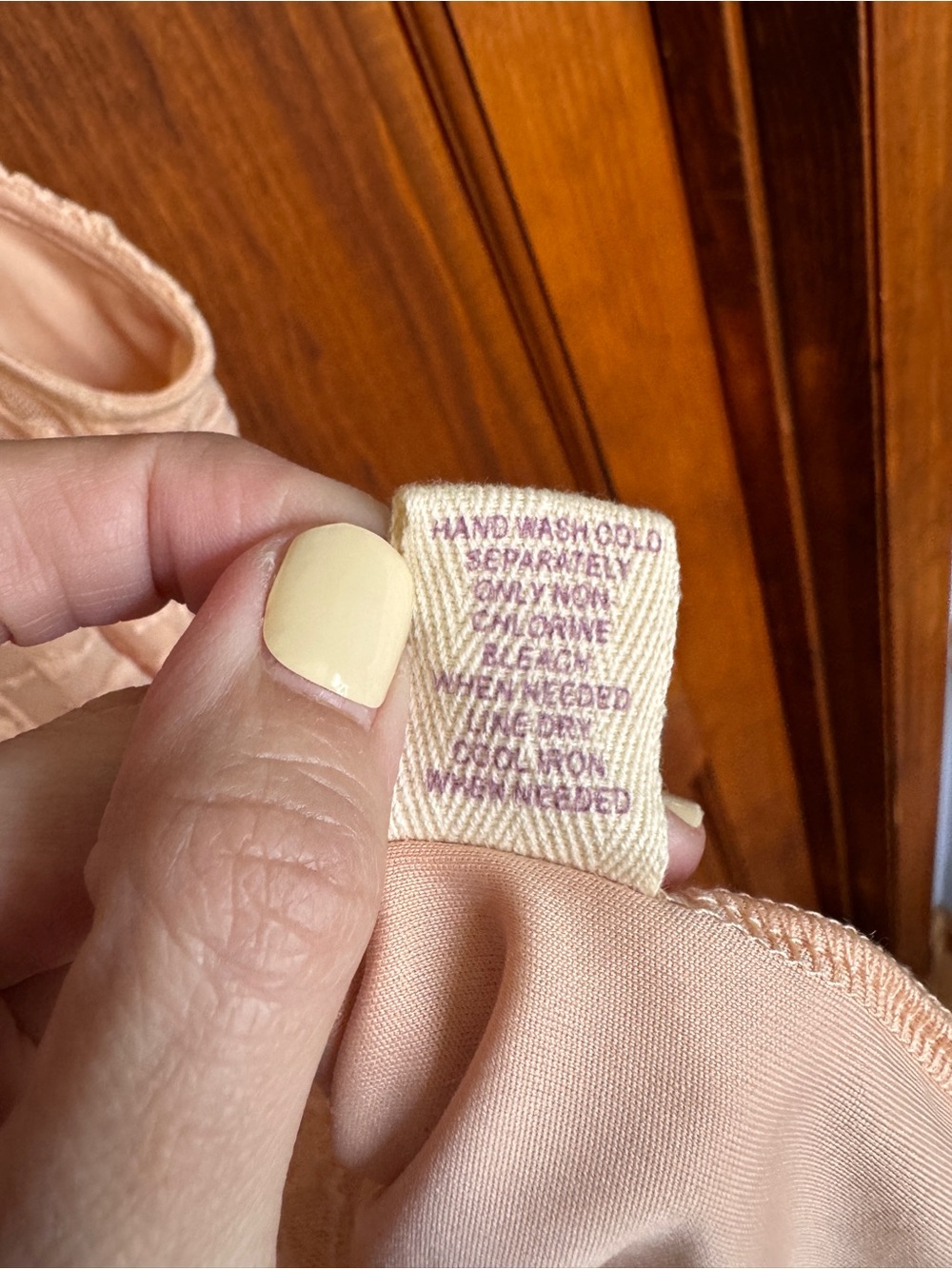 200. Light Peach colored Flowy boho crochet Dress - Picture 10 of 12